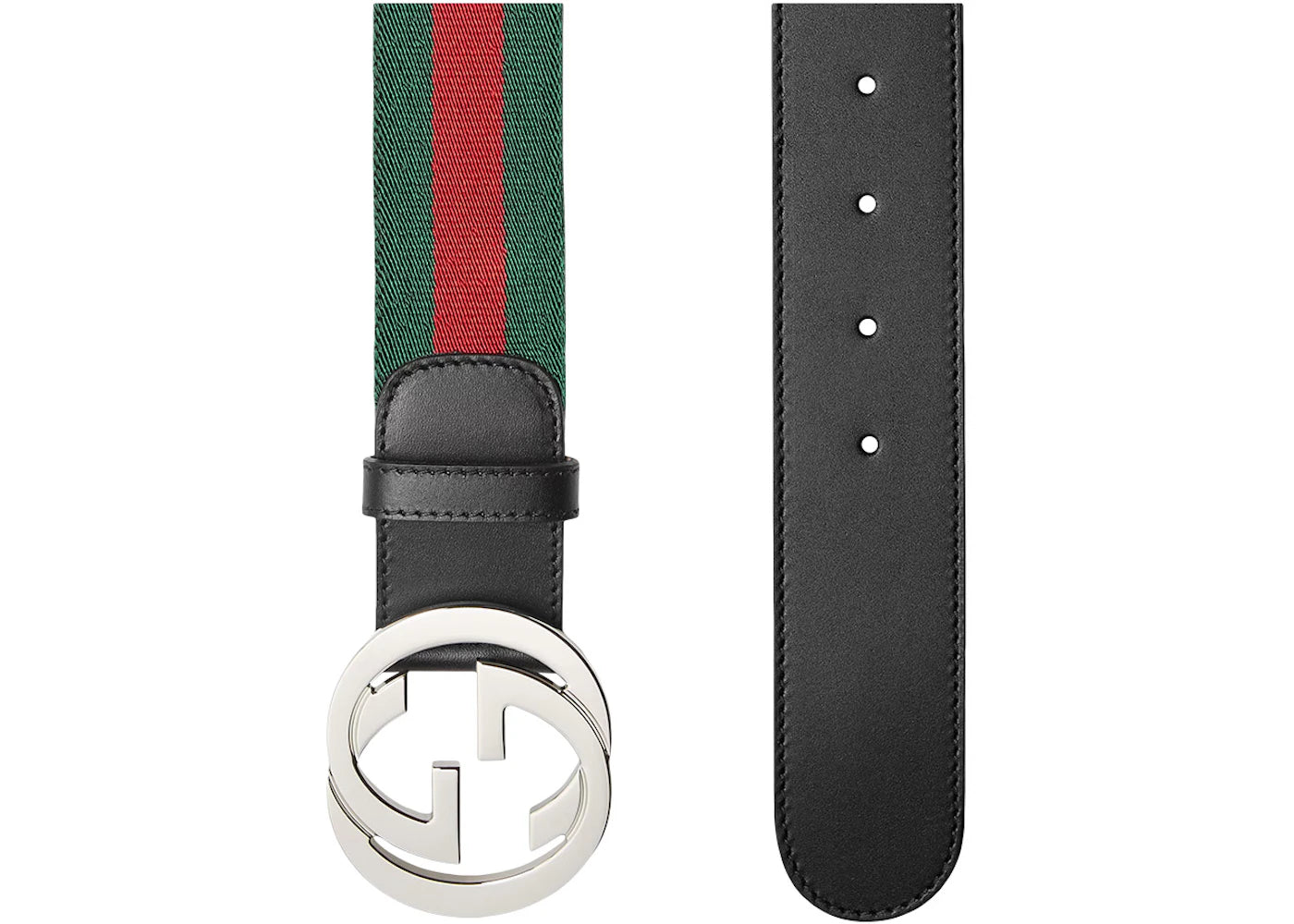 Gucci Web Belt with G Buckle Green/Red Web - vue secondaire B