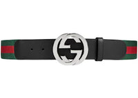 Gucci Web Belt with G Buckle Green/Red Web