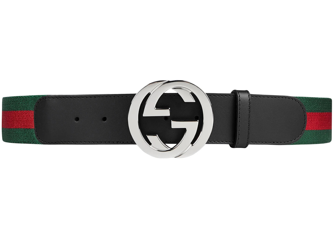 Gucci Web Belt with G Buckle Green/Red Web - vue secondaire A