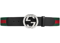 Gucci Web Belt with G Buckle Green/Red Web