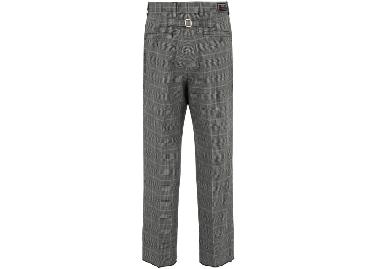 Gucci Wide-Leg Plaid Trousers Grey - vue secondaire A