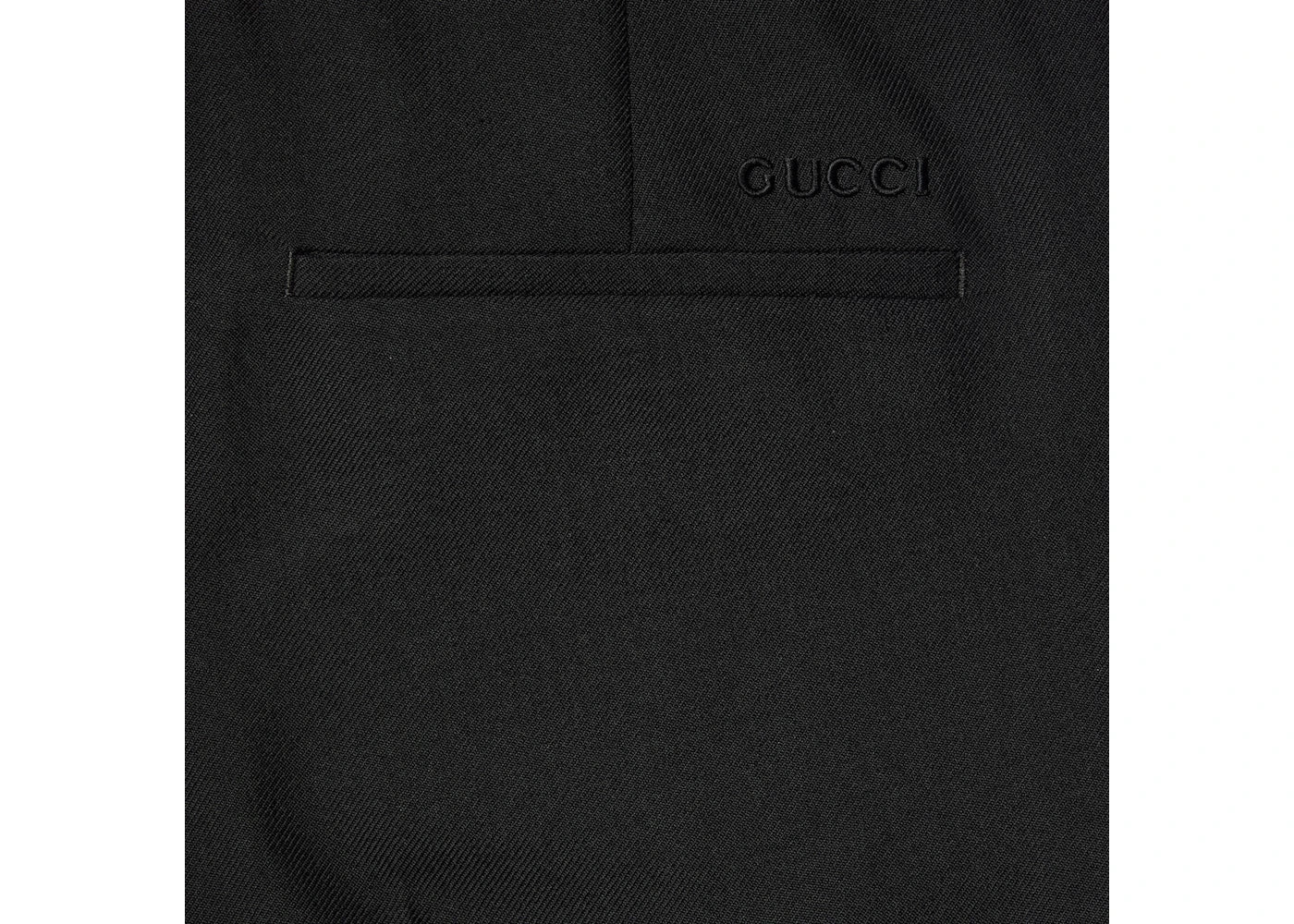 Gucci Wool Blend Twill Trousers Black - vue secondaire B