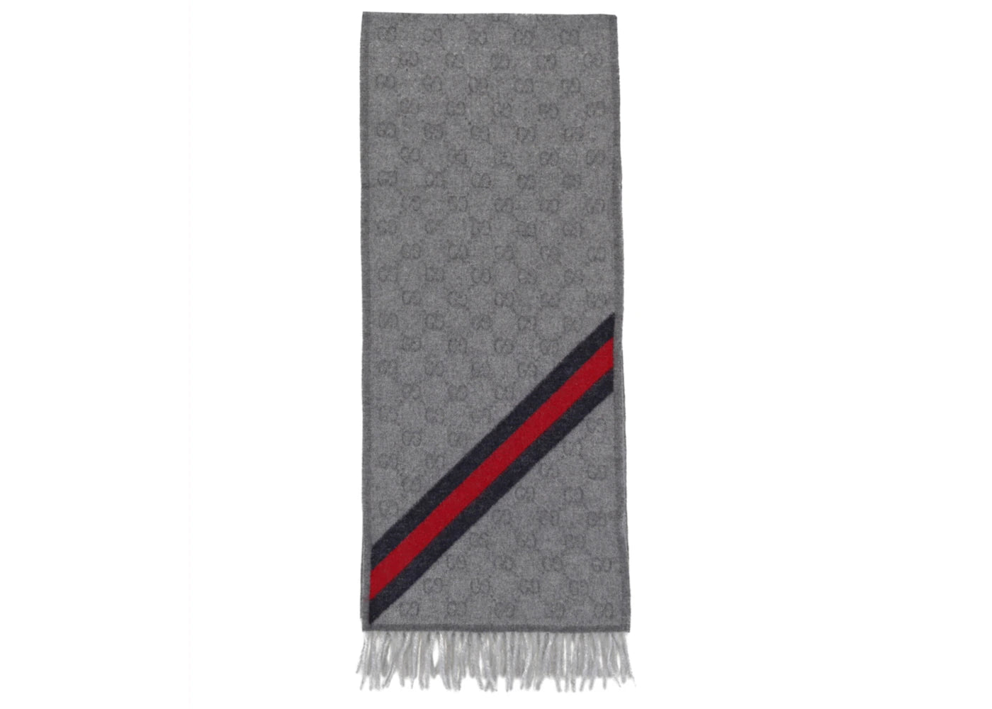 Gucci Wool Logo Scarf Zinc/Blue - vue secondaire B