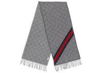 Gucci Wool Logo Scarf Zinc/Blue