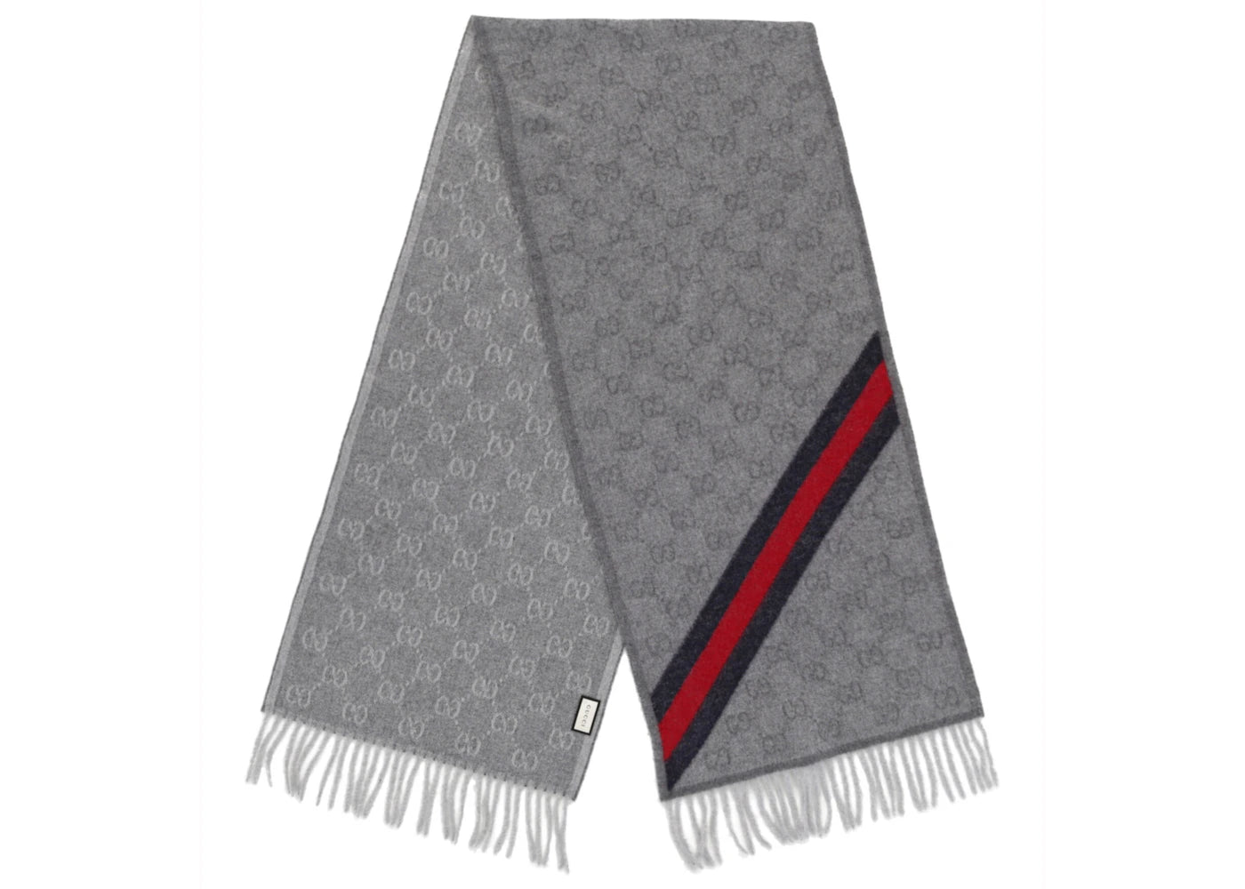 Gucci Wool Logo Scarf Zinc/Blue - vue secondaire A