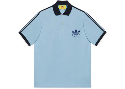Gucci x adidas Piquet Polo Shirt Blue - apparel view 2