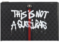 Gucci x Balenciaga The Hacker Project Graffiti Laptoptasche Schwarz