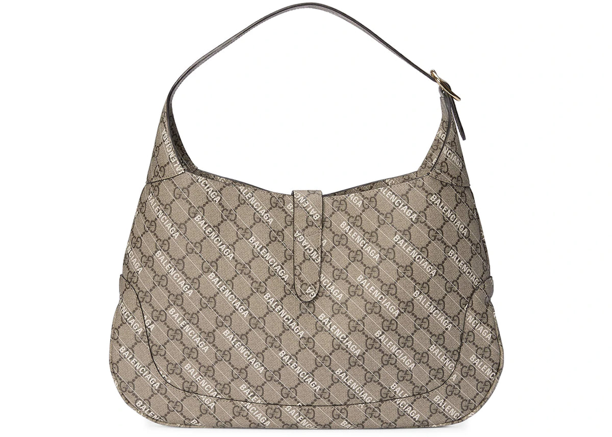 Gucci x Balenciaga The Hacker Project Medium Jackie 1961 GG Supreme Beige/Ebony/White - vue secondaire B