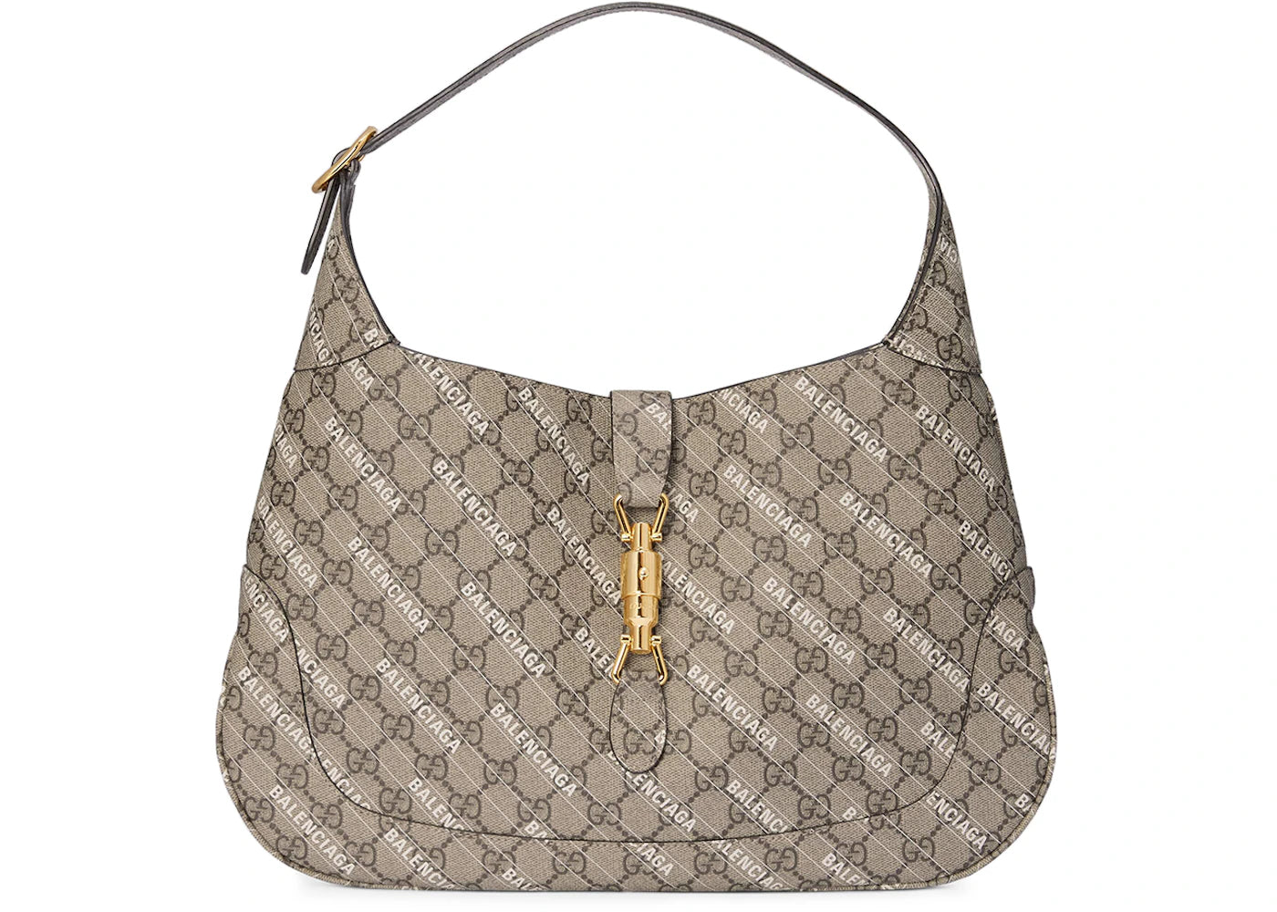 Gucci x Balenciaga The Hacker Project Medium Jackie 1961 GG Supreme Beige/Ebony/White - vue secondaire A