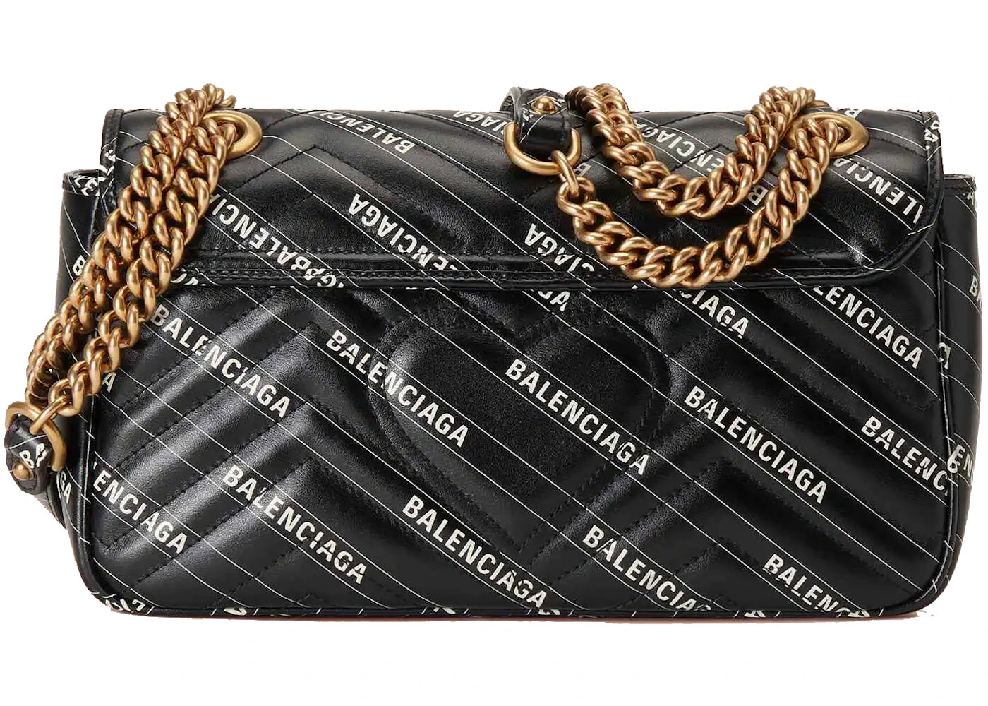 Gucci x Balenciaga The Hacker Project Small GG Marmont Bag Black - vue secondaire A