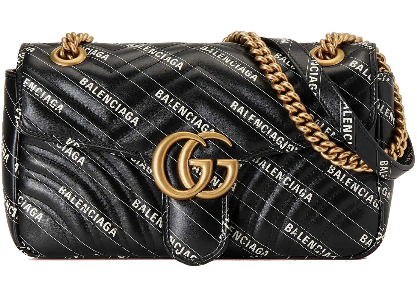Gucci x Balenciaga The Hacker Project Small GG Marmont Bag Black - vue 360