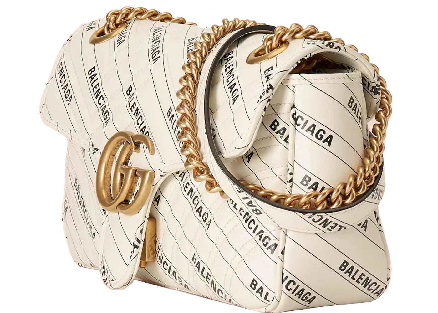 Gucci x Balenciaga The Hacker Project Small GG Marmont Bag White - vue secondaire A