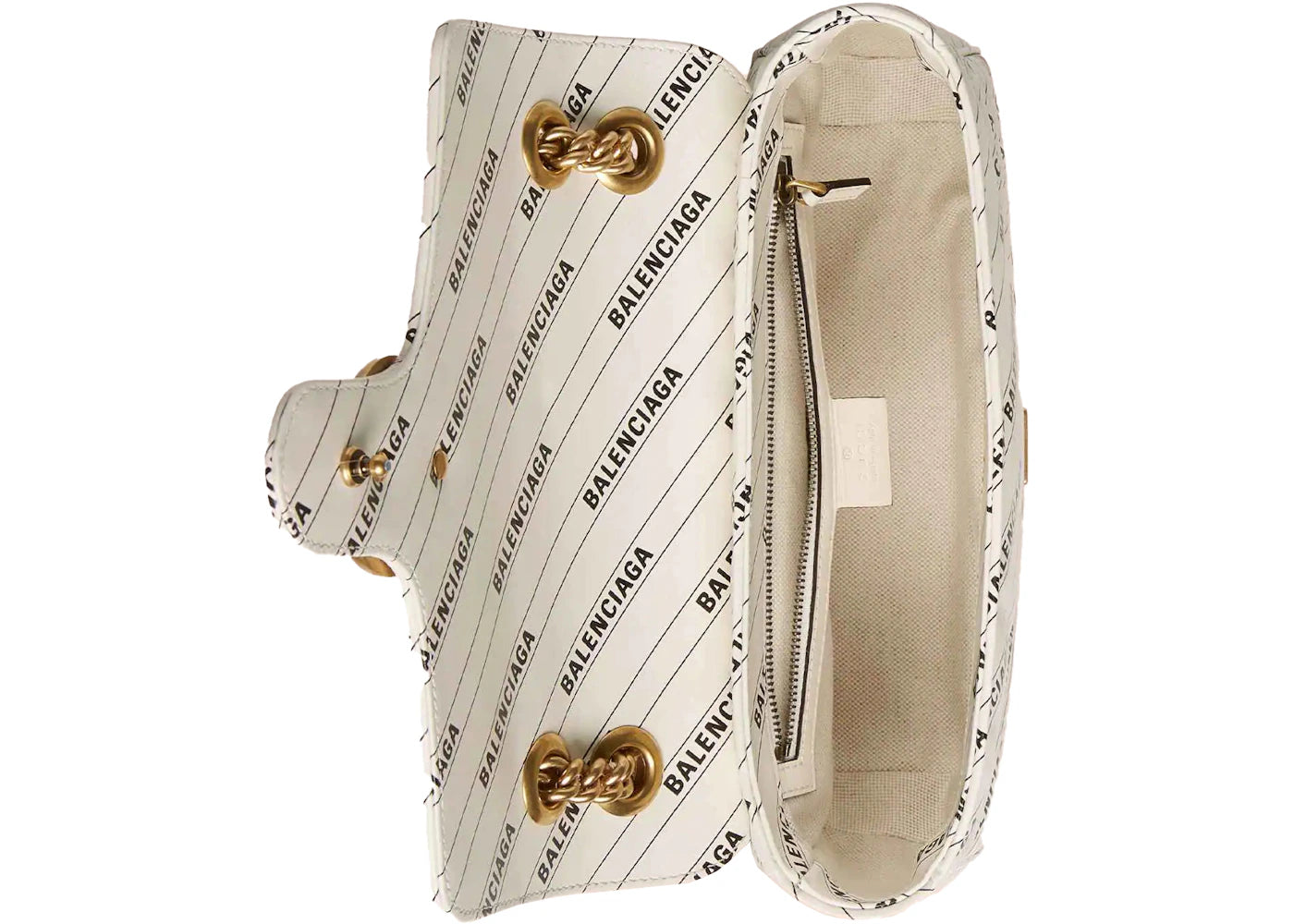 Gucci x Balenciaga The Hacker Project Small GG Marmont Bag White - vue secondaire B