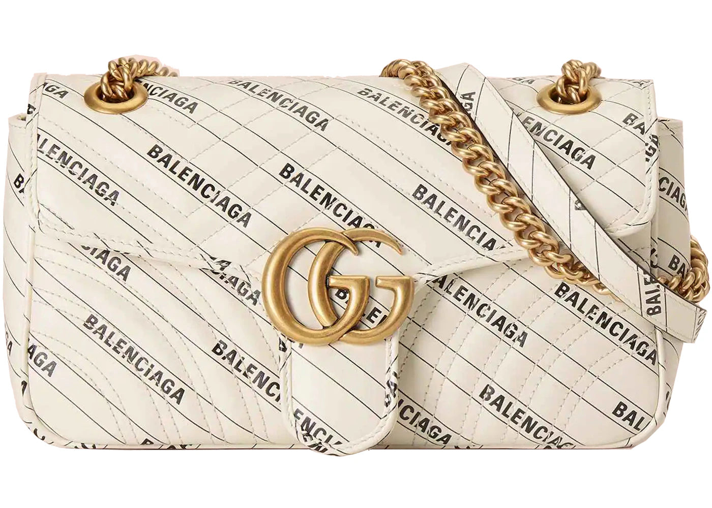 Gucci x Balenciaga The Hacker Project Small GG Marmont Bag White sneakers - authentic Gucci shoes