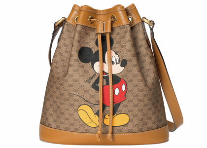 Gucci x Disney Bucket Bag Mini GG Supreme Mickey Mouse Small Beige - authentic Gucci product
