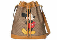 Gucci x Disney Bucket Bag Mini GG Supreme Mickey Mouse Klein Beige