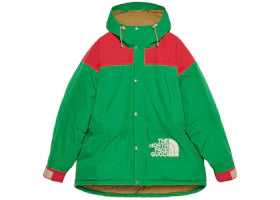 Gucci x The North Face Down Jacket Green/Red - vue 360