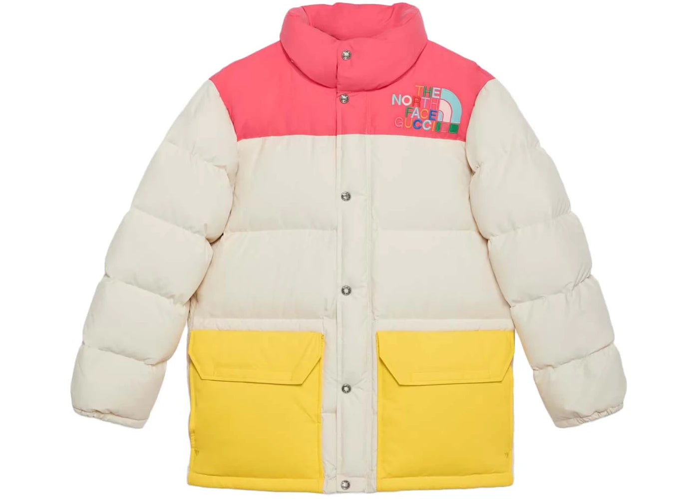 Gucci x The North Face Down Jacket Ivory/Dark Pink/Yellow - vue secondaire B