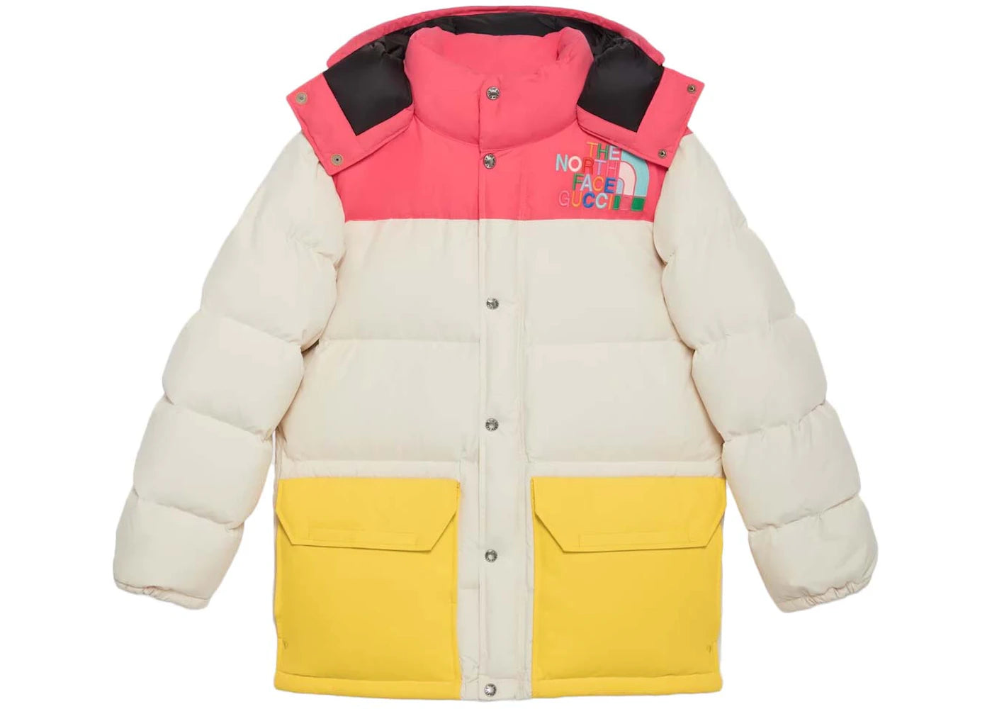 Gucci x The North Face Down Jacket Ivory/Dark Pink/Yellow - vue secondaire A