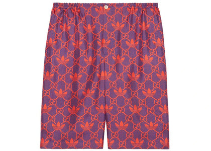 Gucci x adidas Macro GG Shorts Purple/Red - authentic Gucci apparel