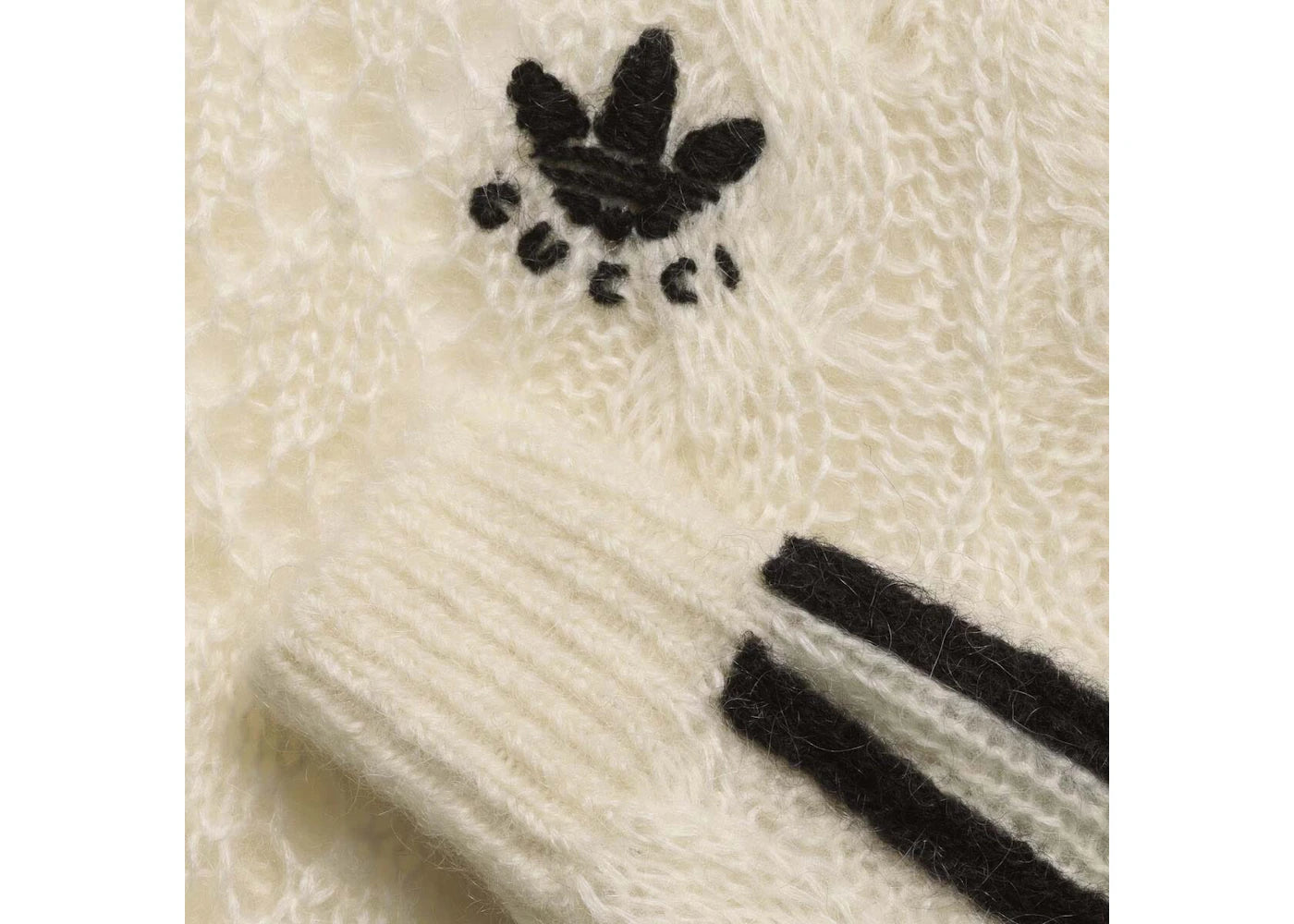 Gucci x adidas Mohair Knit Sweater Ivory - vue secondaire B