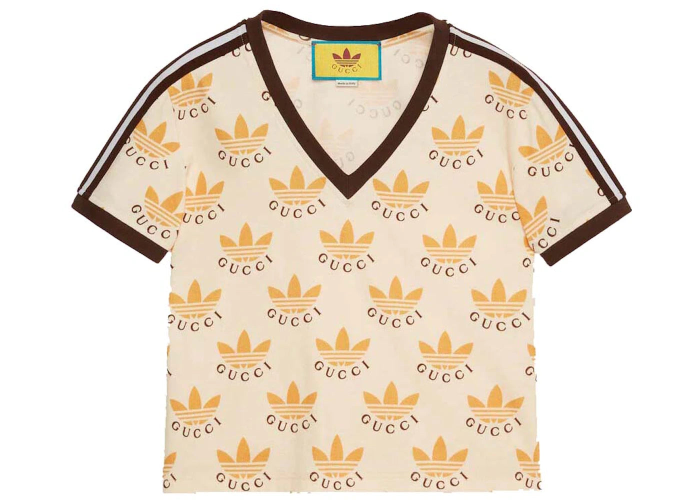 Gucci x adidas Trefoil Print T-Shirt Ivory - vue secondaire A