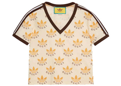 Gucci x adidas Trefoil Print T-Shirt Ivory - apparel view 2