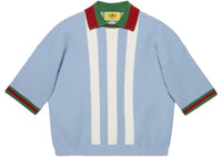 Gucci x adidas Viscose Polo Light Blue
