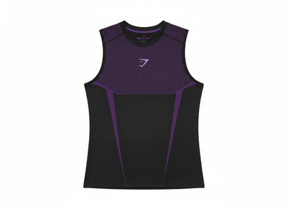Gymshark Onyx 5.0 Muscle Fit Tank Black/Athletic Purple - authentic Gymshark product