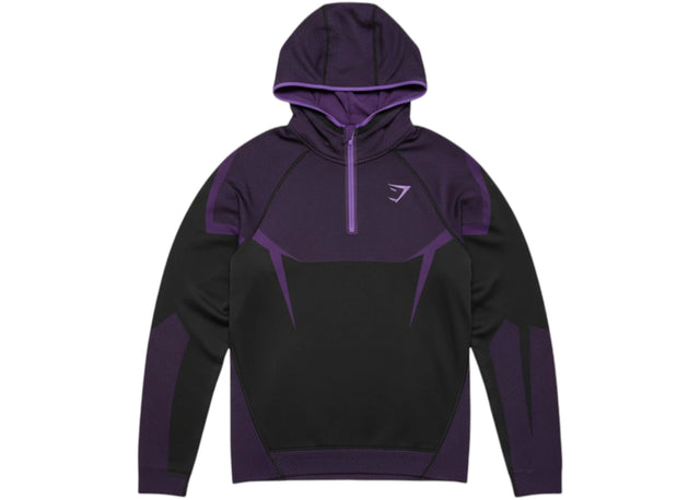 Gymshark Onyx 5.0 Seamless Hoodie Black/Athletic Purple