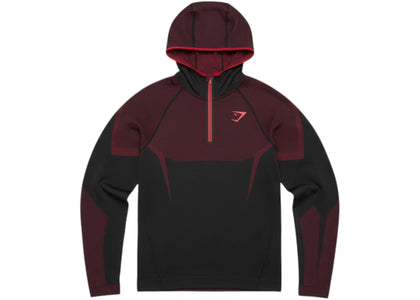 Gymshark Onyx 5.0 Seamless Hoodie Black/Carmine Red - authentic Gymshark apparel