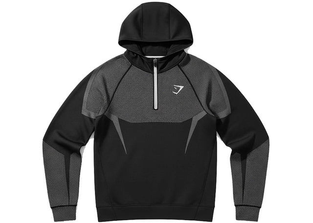 Gymshark Onyx 5.0 Seamless Hoodie Black/Light Grey