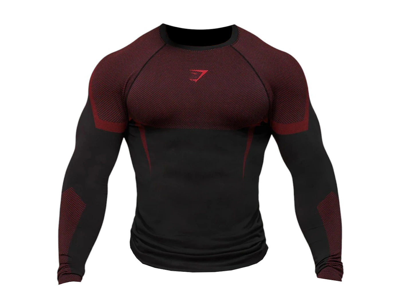 Gymshark Onyx 5.0 Seamless Long Sleeve T-shirt Black/Carmine Red - vue 360