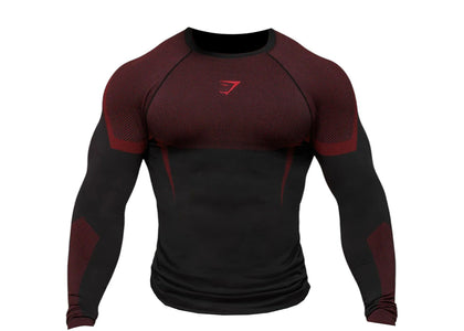 Gymshark Onyx 5.0 Seamless Long Sleeve T-shirt Black/Carmine Red - authentic Gymshark apparel