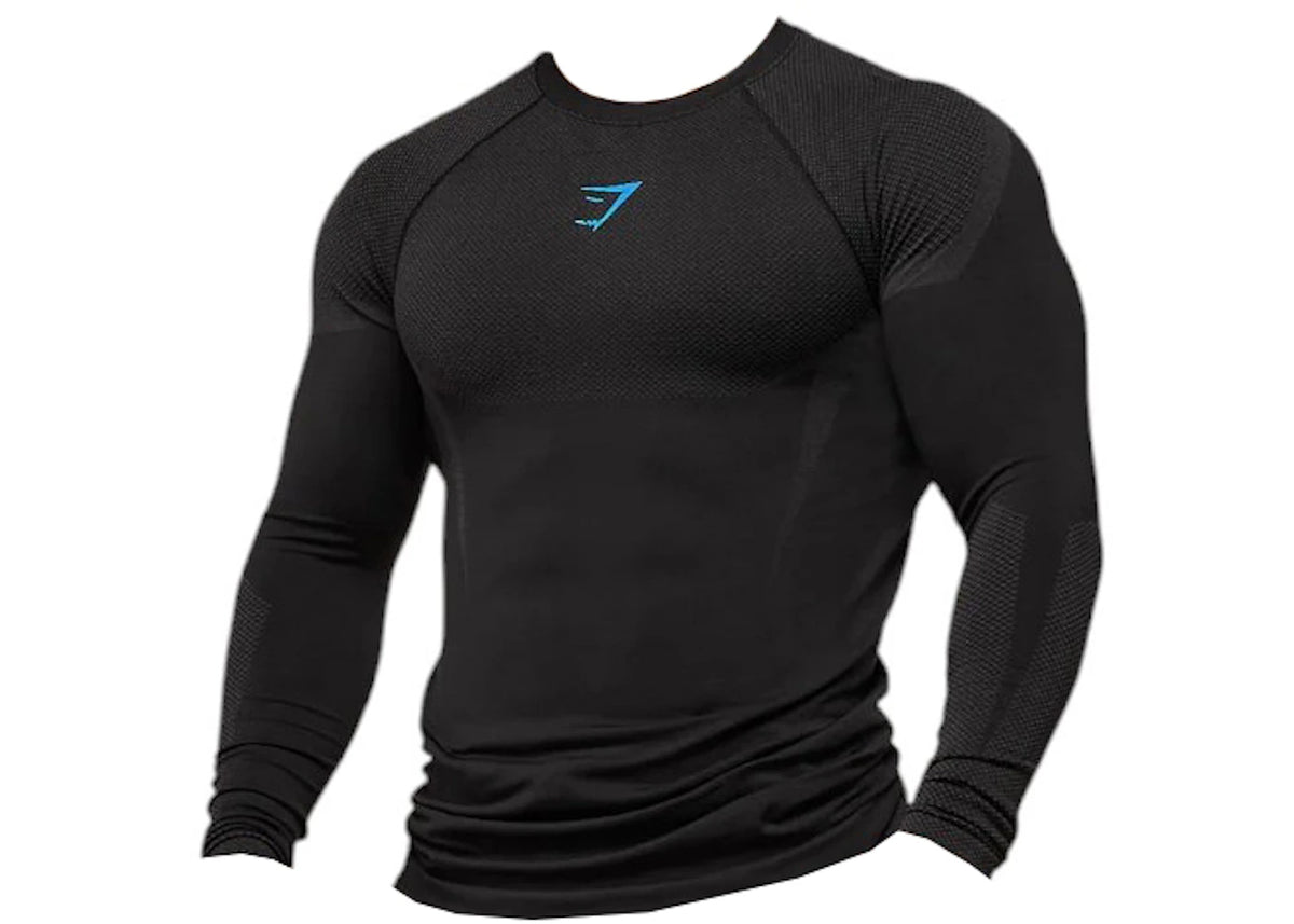 Gymshark Onyx 5.0 Seamless Long Sleeve T-shirt Black/Onyx Grey | Re