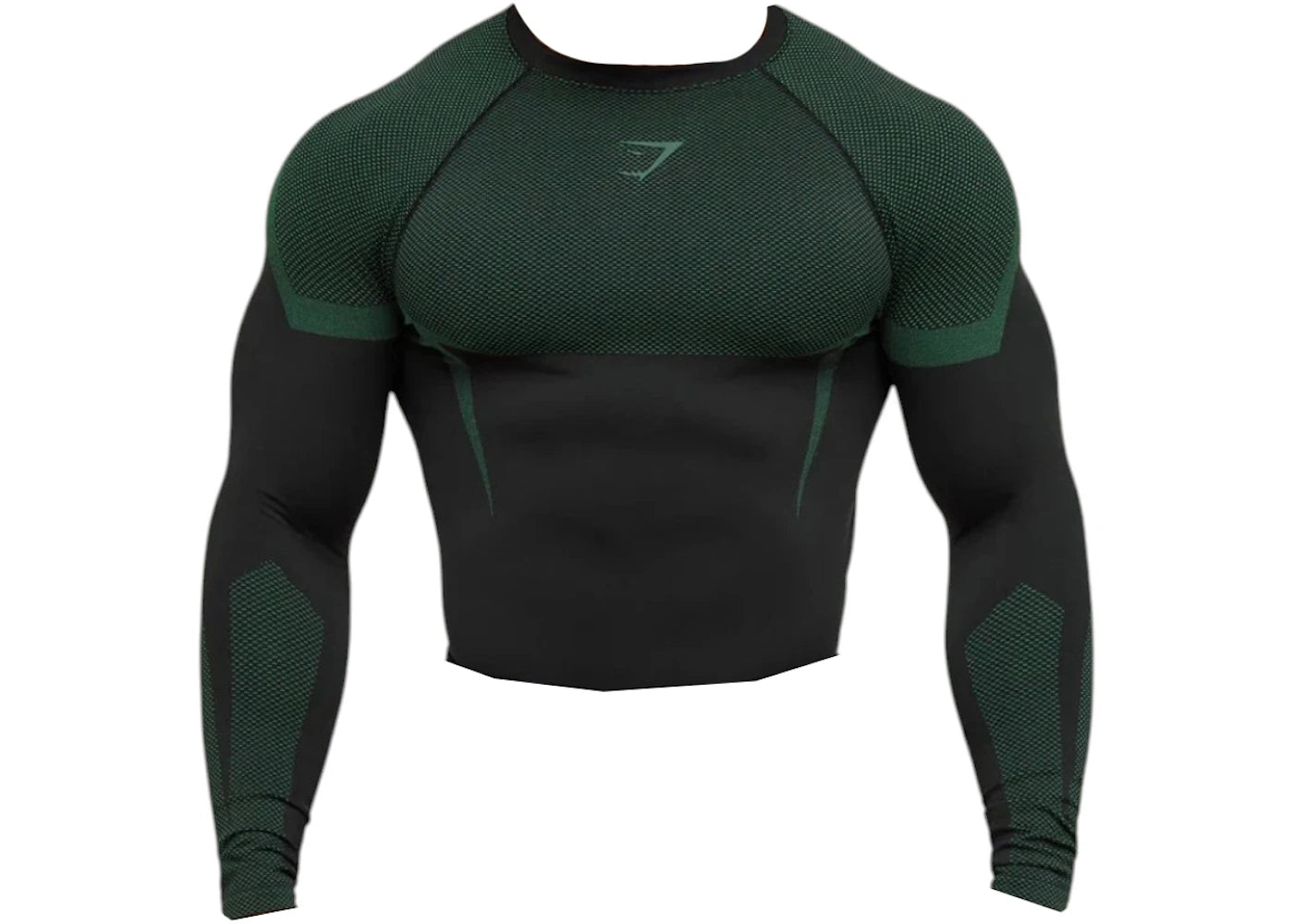 Gymshark Onyx 5.0 Seamless Longsleeve T-shirt Black/Lift Green - vue 360