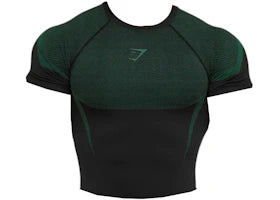 Gymshark Onyx 5.0 Seamless T-shirt Black/Lift Green - vue 360