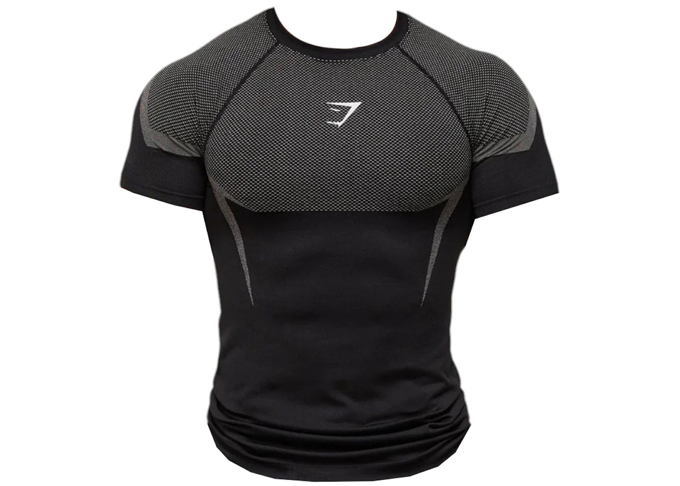 Gymshark Onyx 5.0 Nahtloses T-Shirt Schwarz/Hellgrau - vue 360