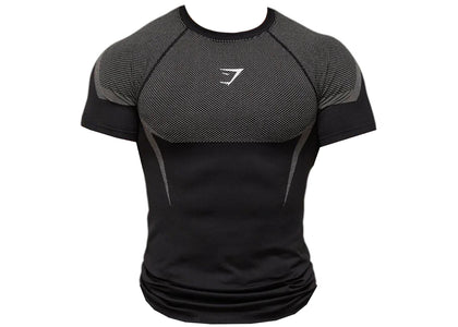 Gymshark Onyx 5.0 Seamless T-shirt Black/Light Grey - authentic Gymshark apparel