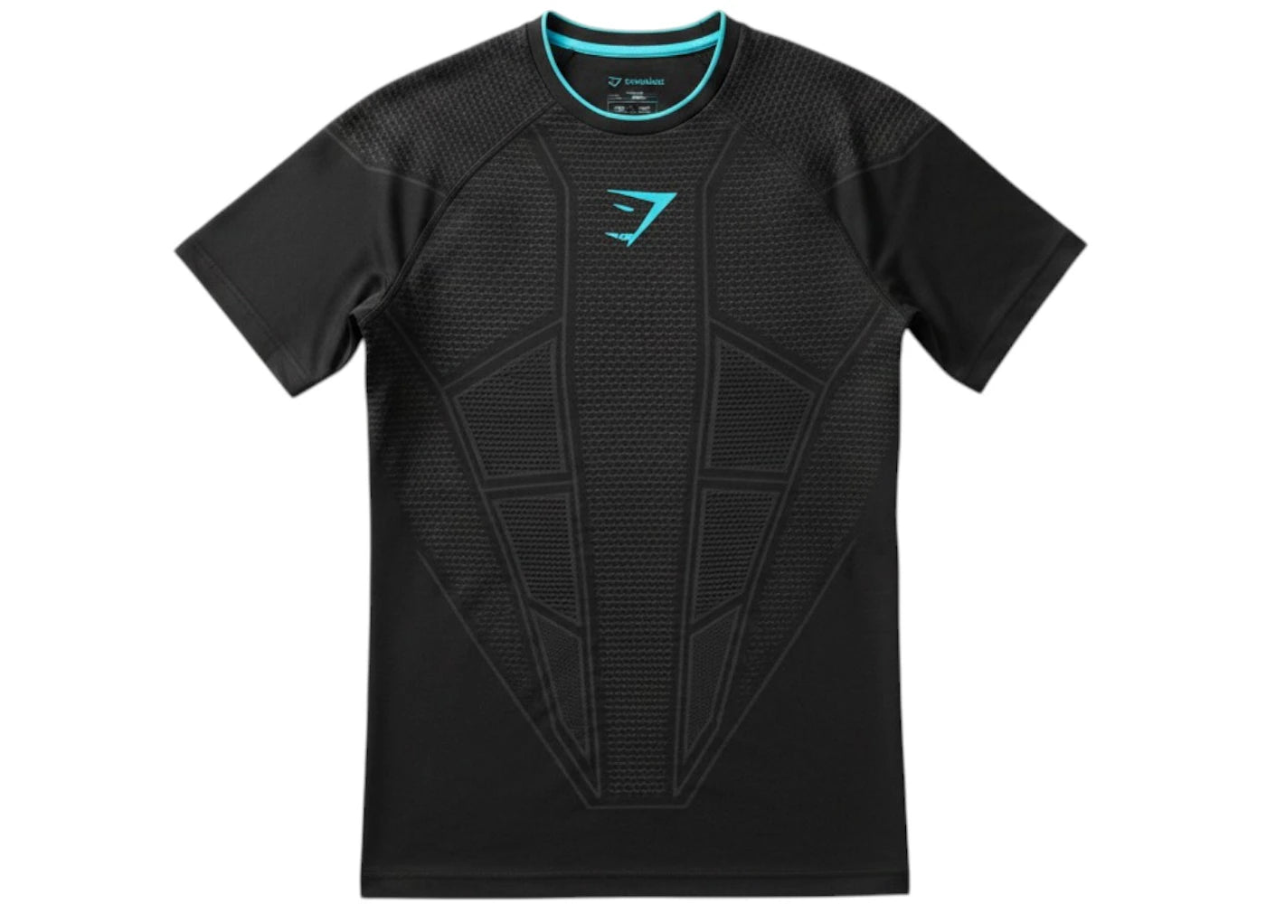 Gymshark Onyx V1 T-Shirt Black/Onyx Grey/Brand Blue - vue 360