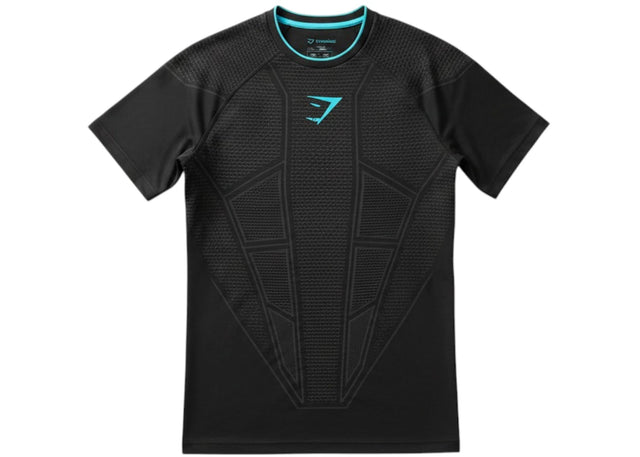 Gymshark Onyx V1 T-Shirt Black/Onyx Grey/Brand Blue