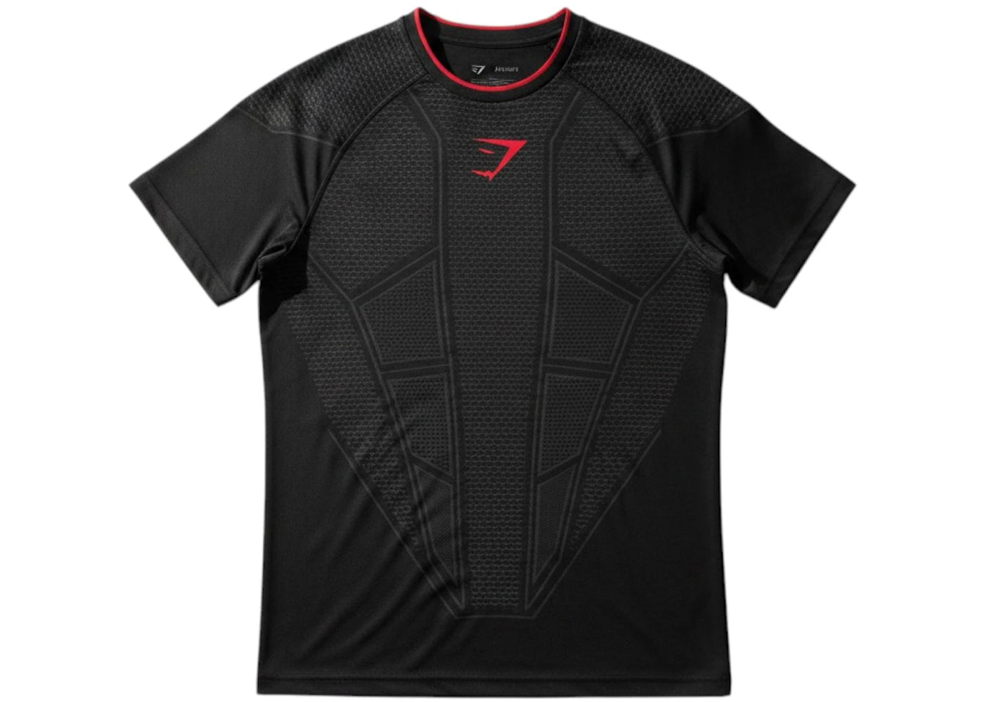 Gymshark Onyx V1 T-Shirt Black/Onyx Grey/Carmine Red - vue 360