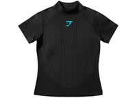 Gymshark Onyx Women's V1 Baby Tee Black/Onyx Grey/Brand Blue