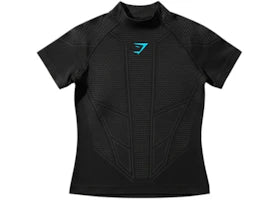 Gymshark Onyx Women's V1 Baby Tee Black/Onyx Grey/Brand Blue