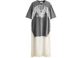 H&M x Stella McCartney Women's Lace-Trimmed T-Shirt Dress Dark Grey