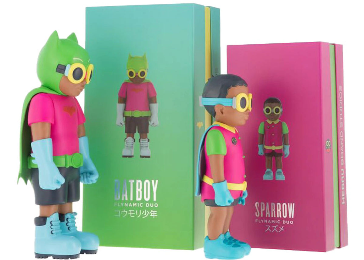 Hebru Brantley Flynamic Duo- Batboy & Sparrow Set of 2 Sculptures - vue secondaire A
