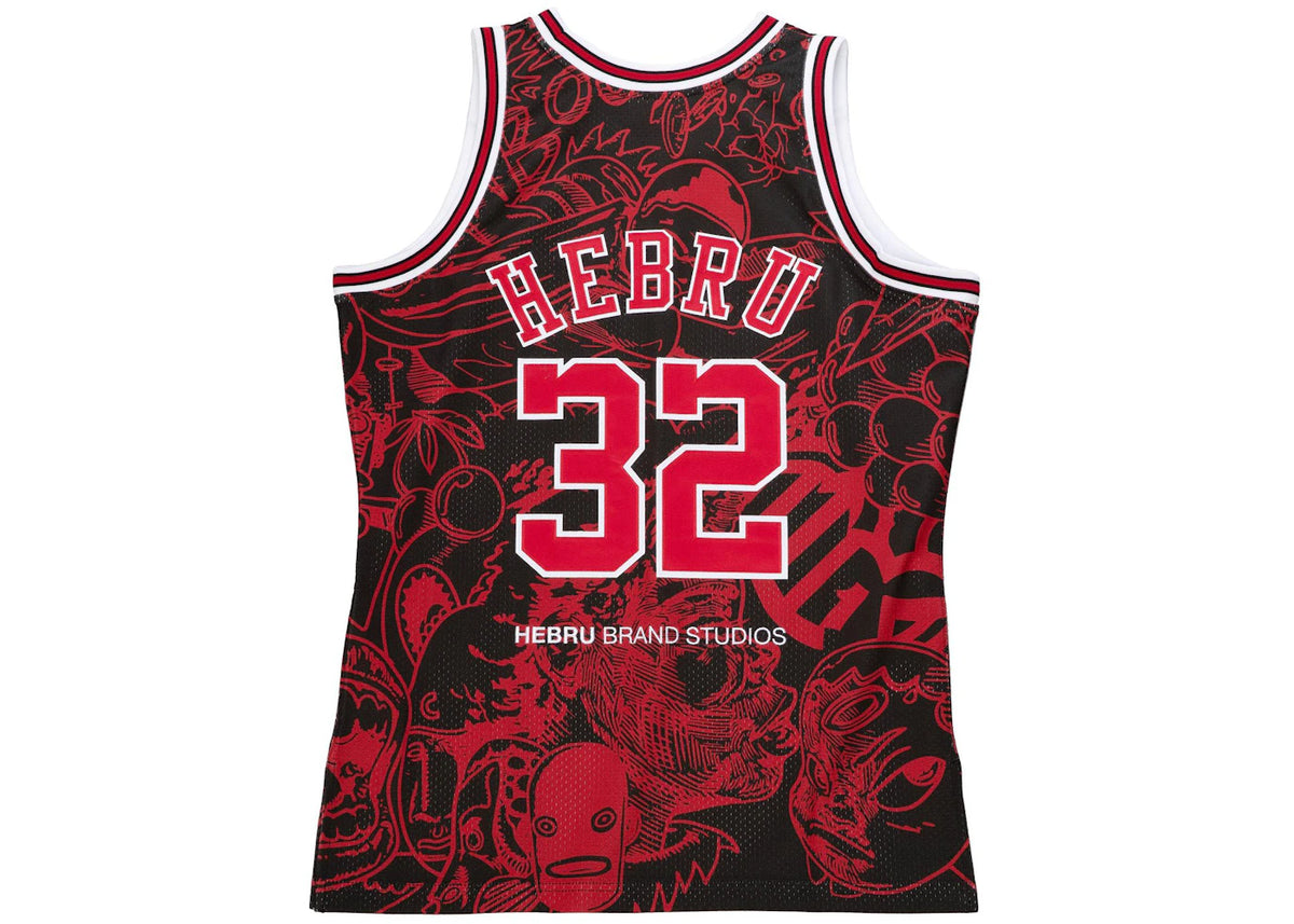 Hebru Brantley x Mitchell & Ness Chicago Bulls Jersey Red/Black - vue secondaire B