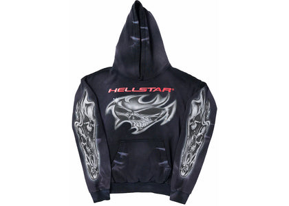 Hellstar Airbrushed Skull Hoodie Black - apparel view 2