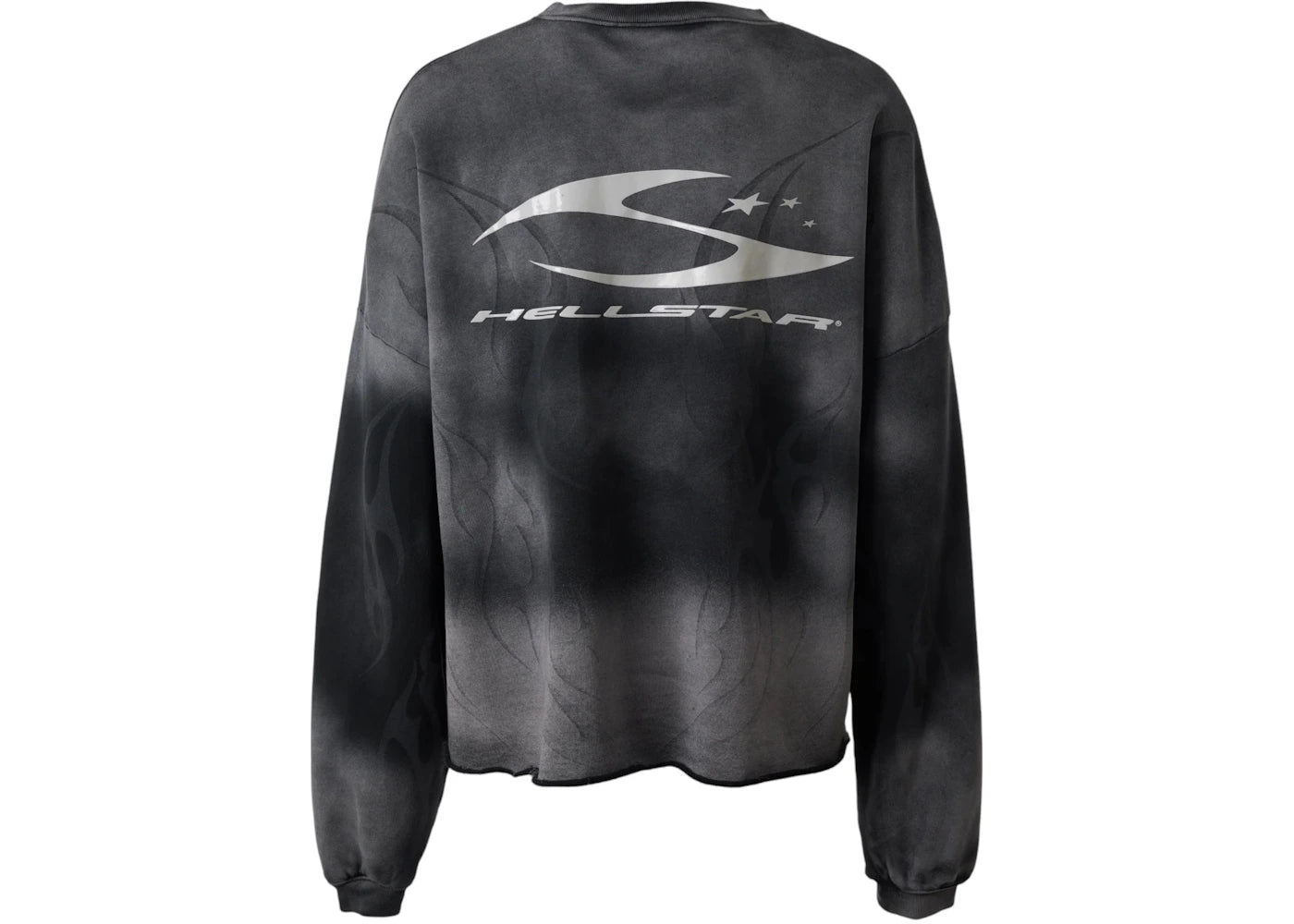 Hellstar Burned Tribal Oversize Crewneck Grey - vue secondaire B