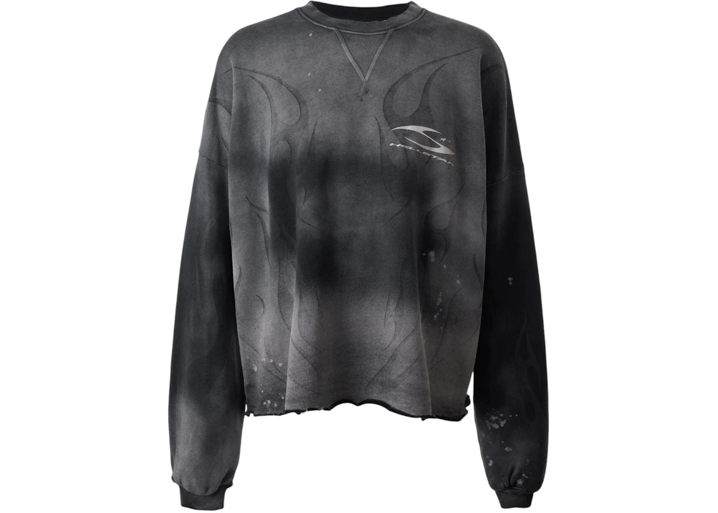 Hellstar Burned Tribal Oversize Crewneck Grey - vue secondaire A